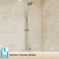 Mereo , Sprchová súprava, trojpolohová sprcha, šedostrieborná plastová hadica, horný držiak sprchy, MER-CB900F