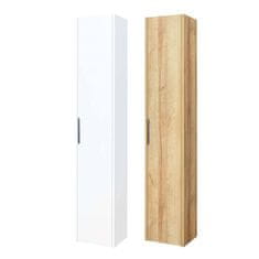 Mereo , Vigo, kúpeľňová skrinka vysoká 170 cm, ľavé alebo pravé otváranie, biela, dub, MER-CN330