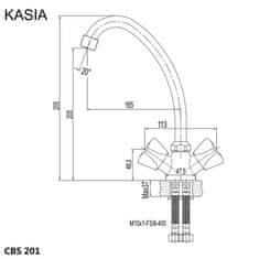 Mereo , Drezová stojanková batéria, Kasia, výška batérie 250 mm, chróm, MER-CBS201