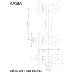 Mereo , Sprchová nástenná batéria, Kasia, bez príslušenstva, chróm, MER-CBS60103