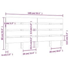 Vidaxl Čelo postele 140x3x80 cm masívna borovica