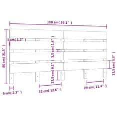 Vidaxl Čelo postele biele 150x3x80 cm masívna borovica