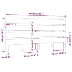 Vidaxl Čelo postele 180x3x80 cm masívna borovica