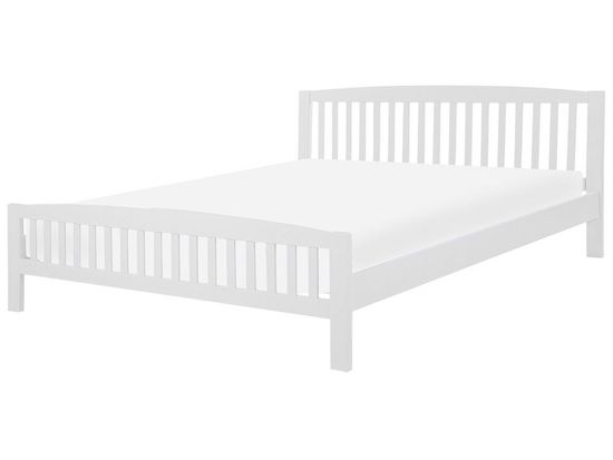 Beliani Drevená posteľ 180 x 200 cm biela CASTRES