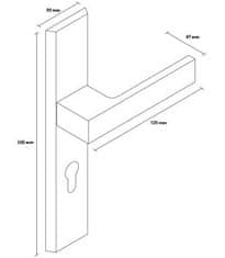 metal-bud TOTAL vchodová kľučka-kľučka INOX pravá