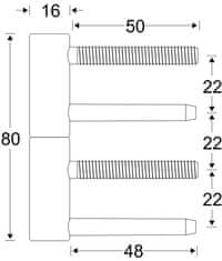 metal-bud Záves dverový nastaviteľný 16mm ZR16