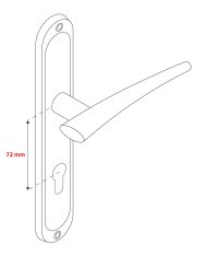 metal-bud IDEA C PZ 72mm kľučka na dvere 72mm na Vložku