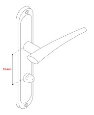 metal-bud IDEA C WC 72mm kľučka na dvere 72mm na WC
