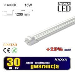 slomart Zostava: 1x hermetická IP65 LED lampa 1-stranná + 2x LED žiarivka 120cm 18w T8 6000k 1-stranná studená