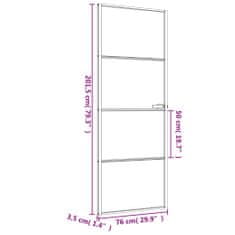 Vidaxl Vnútorné dvere tenké čierne 76x201,5 cm tvrdené sklo a hliník