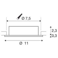 SLV BIG WHITE (SLV) NEW TRIA 75 XL stropné vstavané svietidlo, okrúhle, max. 10W, GU10, čierna 1007625