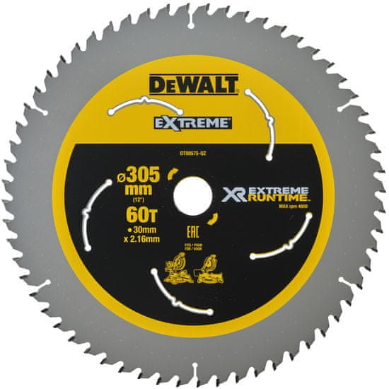 DeWalt Kotúč na rezanie dreva 305x30mm 60 zubov XR EXTREME RUNTIME DeWALT DT99575