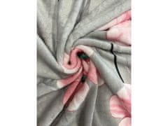 Povlečeme vše Obliečky Mikroplyš Kvetinový dizajn 140x200, 70x90 cm šedá