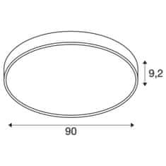 SLV BIG WHITE (SLV) MEDO 90 stropné nadstavbové svietidlo, okrúhle, 2700/3000/4000K, 79W, fáza, 110°, šedá 1007327