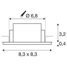 SLV BIG WHITE (SLV) NEW TRIA 68 krúžok na vstavanie do stropu, D: 8,3 Š: 8,3 H: 3,55 cm, IP 65, vr. sklá, biela 1007339