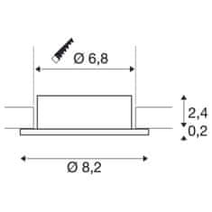 SLV BIG WHITE (SLV) NEW TRIA 68 krúžok na zabudovanie do stropu, D: 8,2 H: 2,6 cm, IP 20, hliník 1007335