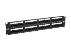 Solarix 19" Patch panel 48 x RJ45 CAT5E UTP 150 MHz čierny 2U, SX48-5E-UTP-BK