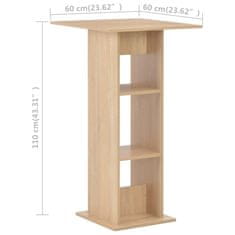 Vidaxl Barový stôl v dubovej farbe 60x60x110 cm