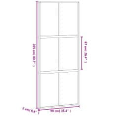 Vidaxl Posuvné dvere biele 90x205 cm tvrdené sklo a hliník