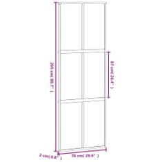 Vidaxl Posuvné dvere biele 76x205 cm tvrdené sklo a hliník