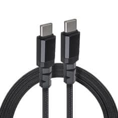 Maclean 2 x USB-C 100W kábel Maclean, podpora PD, prenos dát až 10Gbps, 5A, čierny, dĺžka 1m, MCE491