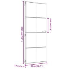 Vidaxl Vnútorné dvere tenké zlaté 83x201,5 cm tvrdené sklo a hliník