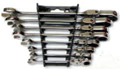 GEKO Kľúče ráčnové očkoploché s kĺbom 8ks 8-22mm G10338