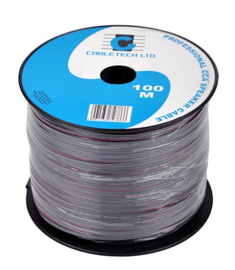 Cabletech KAB0350 CCA reproduktorový kábel 0,16 mm čierny (100 m kotúč)