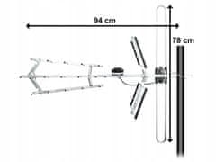 Blow 21-037# pasívna anténa DVB-T atď27s vhf/uhf mux8