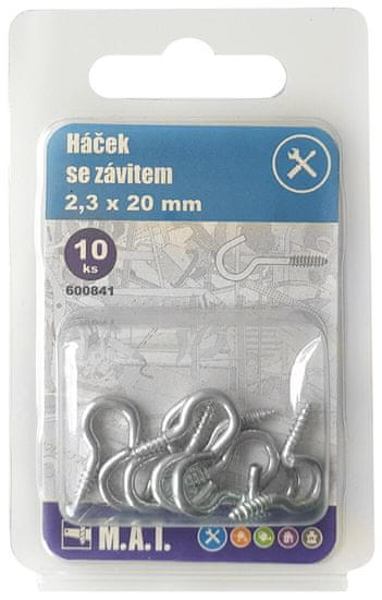 M.A.T Group háčik so závitom 40x2,8mm Zn (10ks)