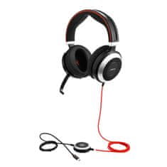 Jabra Evolve 80/Stereo/Jack/Drôt/MS/Čierna-strieborná