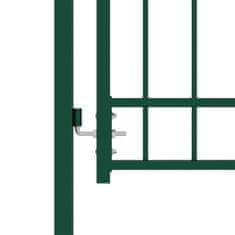 Vidaxl Plotová brána s hrotmi oceľová 100x100 cm zelená