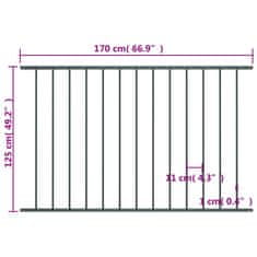 Vidaxl Plotový panel, práškovaná oceľ 1,7x1,25 m, antracitový