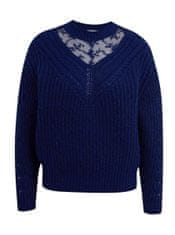 Orsay Tmavo modrý dámsky sveter s čipkou XS