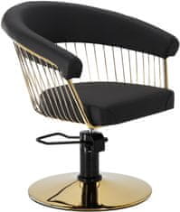 Enzo Zoe Gold Set kadeřnické umyvadlo a 2 x otočná hydraulická kadeřnická židle pro kadeřnický salón myčka pohyblivá miska keramická baterie ruční baterie