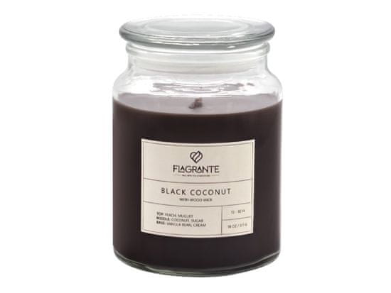 FLAGRANTE Vonná sviečka s dreveným knôtom Black Coconut 511 g