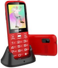 Evolveo EasyPhone XO s nabíjacím stojanom, červená