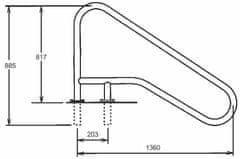 BazenyShop Rebríkové madlo 1360mm