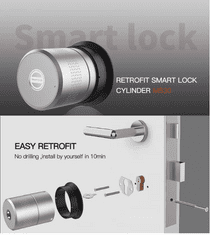BOT  Inteligentný zámok pre vlastnú cylindrickú vložku M530 Tuya strieborný