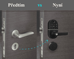 BOT Inteligentná rukoväť TTLock H4 guľatá, čierna