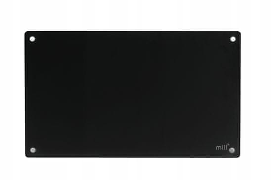 Mill Glass Wifi sklenený konvektor na stenu s LED displejom 600W čierny