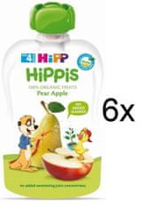 HiPP BIO Hippies Hruška-Jablko od uk. 4-6. mesiace, 6 x 100 g