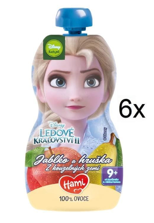 Hami Disney Frozen Elsa ovocná kapsička Jablko a Hruška 6x 110 g, 9+