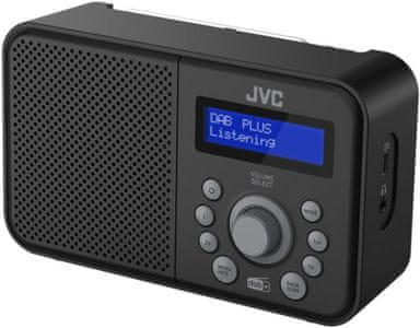 klasický rádioprijímač jvc ra-e313-dab tuner dab fm tuner nabíjacia batéria Bluetooth technológia sleep budík