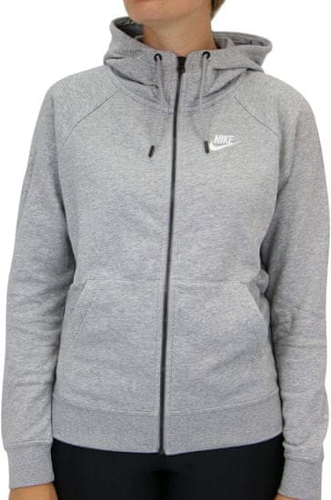 Nike Sportswear Essential Full Zip Fleece Hoodie pre ženy, M, Mikina na zips, Dark Grey Heather/White, Sivá, BV4122-063