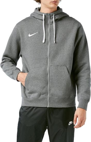 Nike Park Fleece Full Zip Hoodie pre mužov, M, Mikina na zips, Charcoal Heather/White, Sivá, CW6887-071