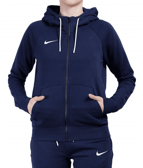 Nike Park Fleece Full Zip Hoodie pre ženy, S, Mikina na zips, Obsidian Blue/White, Modrá, CW6955-451