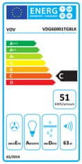 VOV VOV Komínový odsávač pár VDG60001TGBLK