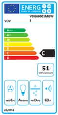 VOV VOV Komínový odsávač pár VDG60001MGWE