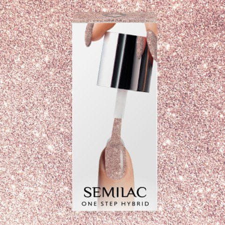 Semilac One Step gél lak S245 Glitter Pink Beige 5ml